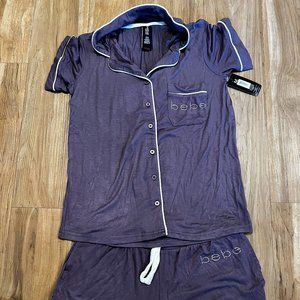 bebe Sleepwear Woman's Short- Sleeve/ Short Matching Set.